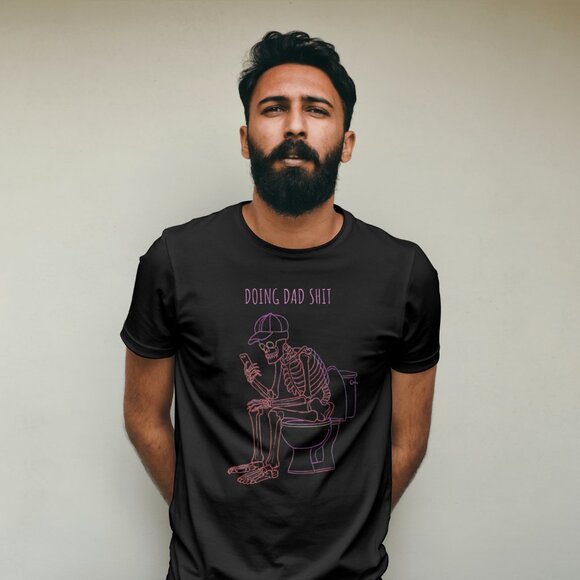 Doing Dad Shit Men's 100% Cotton T-shirt Black - Picture 5 of 5